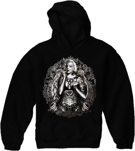 Marilyn Monroe Hollywood Tattoo Adult Hoodie