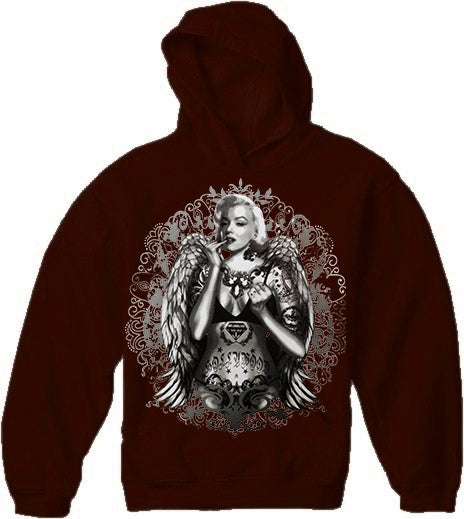 Marilyn Monroe Hollywood Tattoo Adult Hoodie