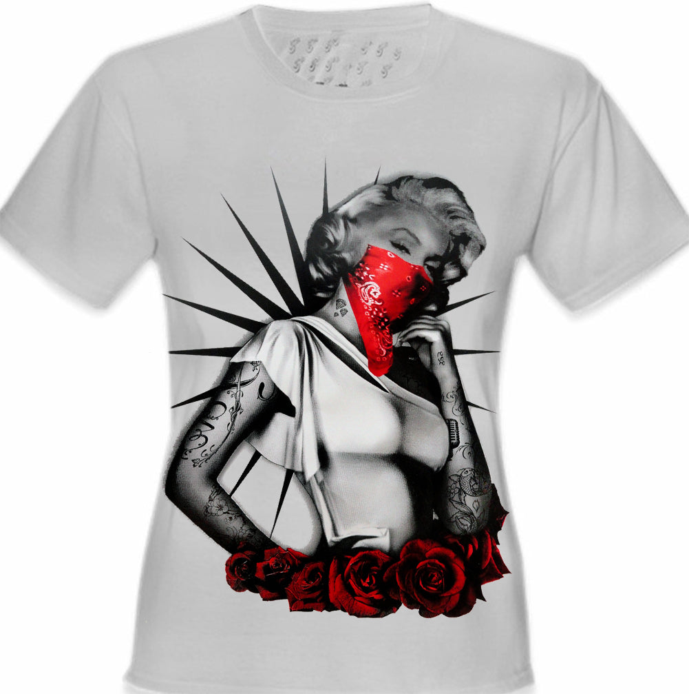Marilyn Monroe Red Roses Girl's T-Shirt