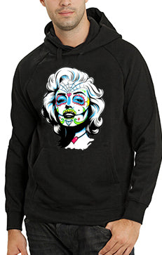 Marilyn Monroe Sugar Skull Face Adult Hoodie