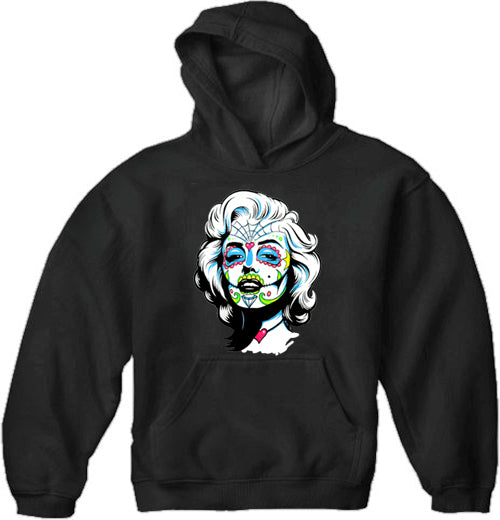 Marilyn Monroe Sugar Skull Face Adult Hoodie