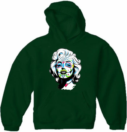 Marilyn Monroe Sugar Skull Face Adult Hoodie