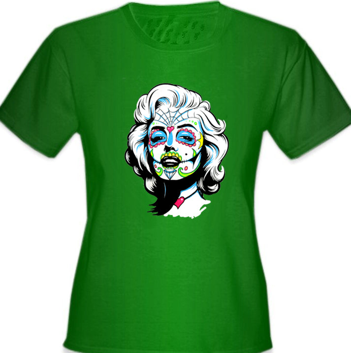 Marilyn Monroe Sugar Skull Face Girl's T-Shirt