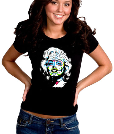 Marilyn Monroe Sugar Skull Face Girl's T-Shirt