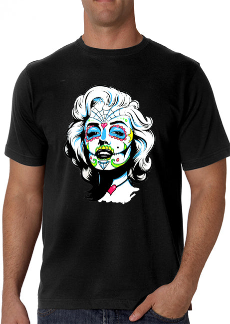 Marilyn Monroe Sugar Skull Face Men's T-Shirt