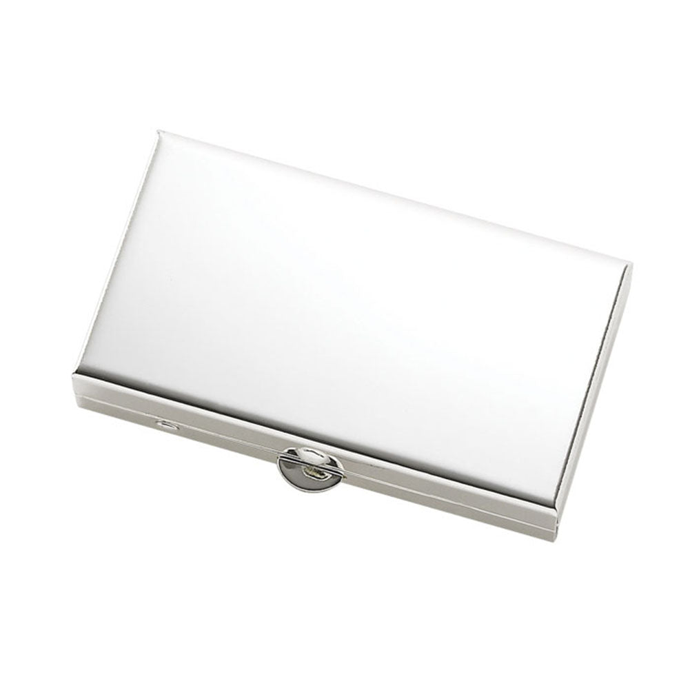 Matte Silver 2 Compartment Rectangular Pill Box
