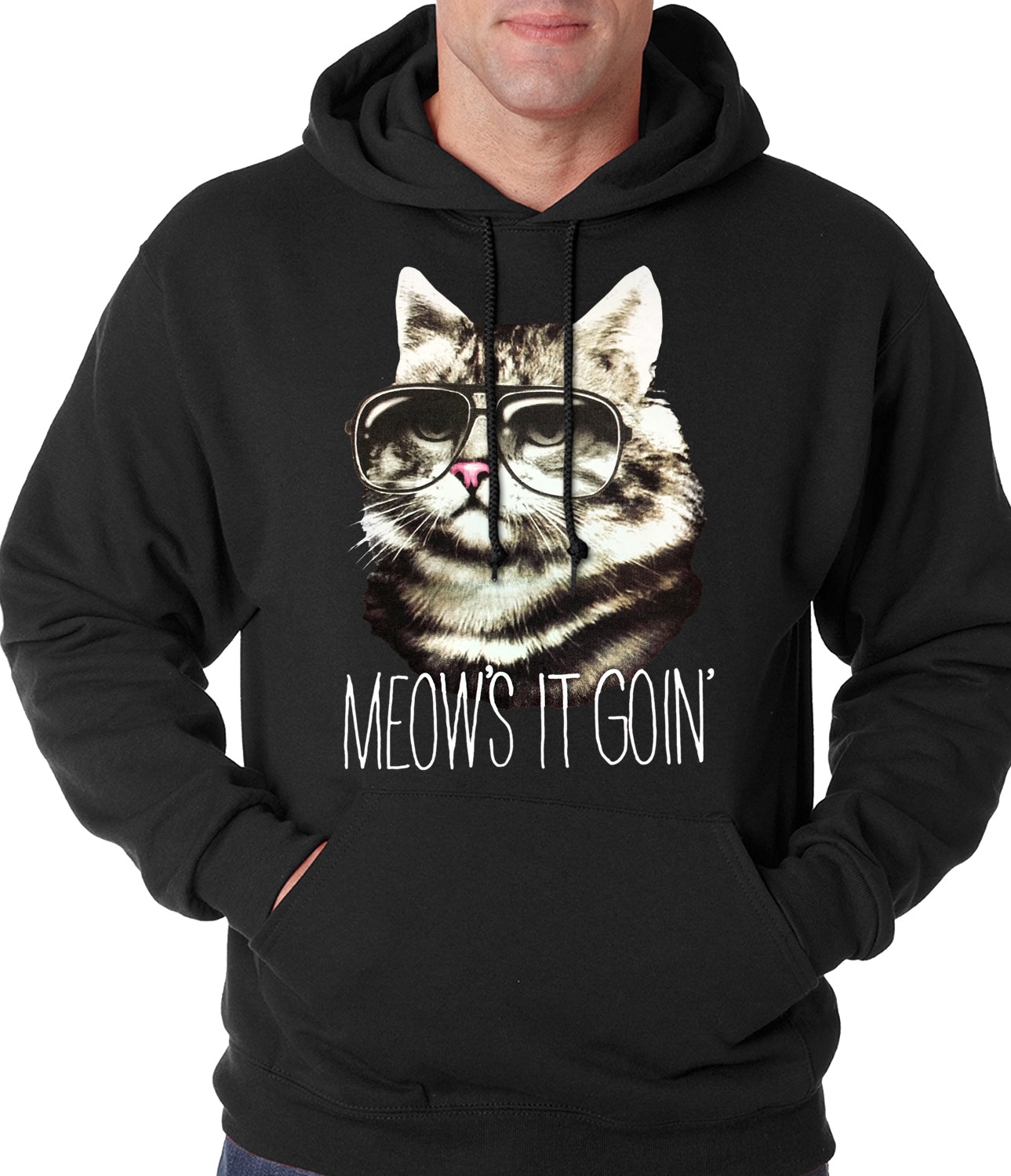 Meow's It Going Funny Cat Adult Hoodie