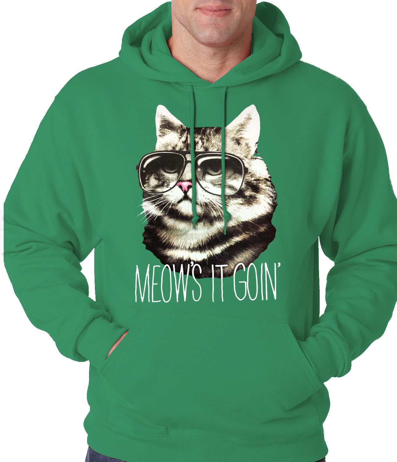 Meow's It Going Funny Cat Adult Hoodie
