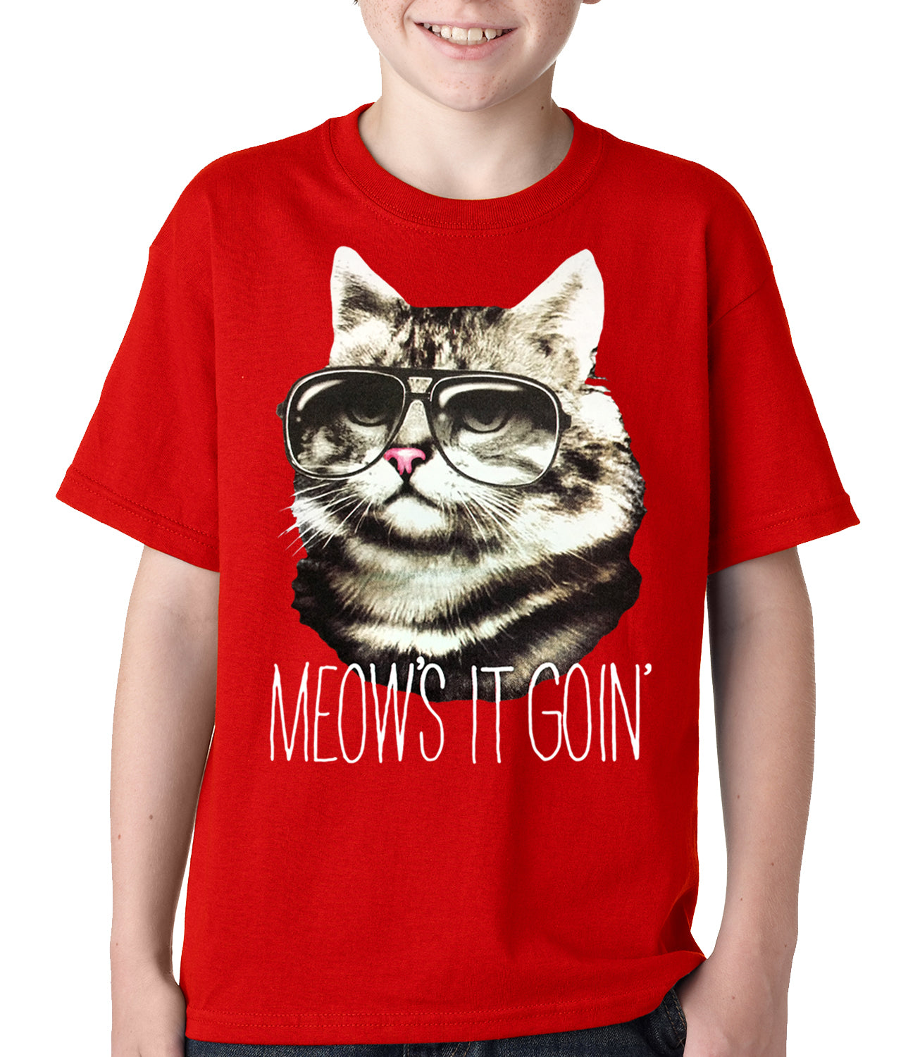 Meow's It Going Funny Cat Kids T-shirt