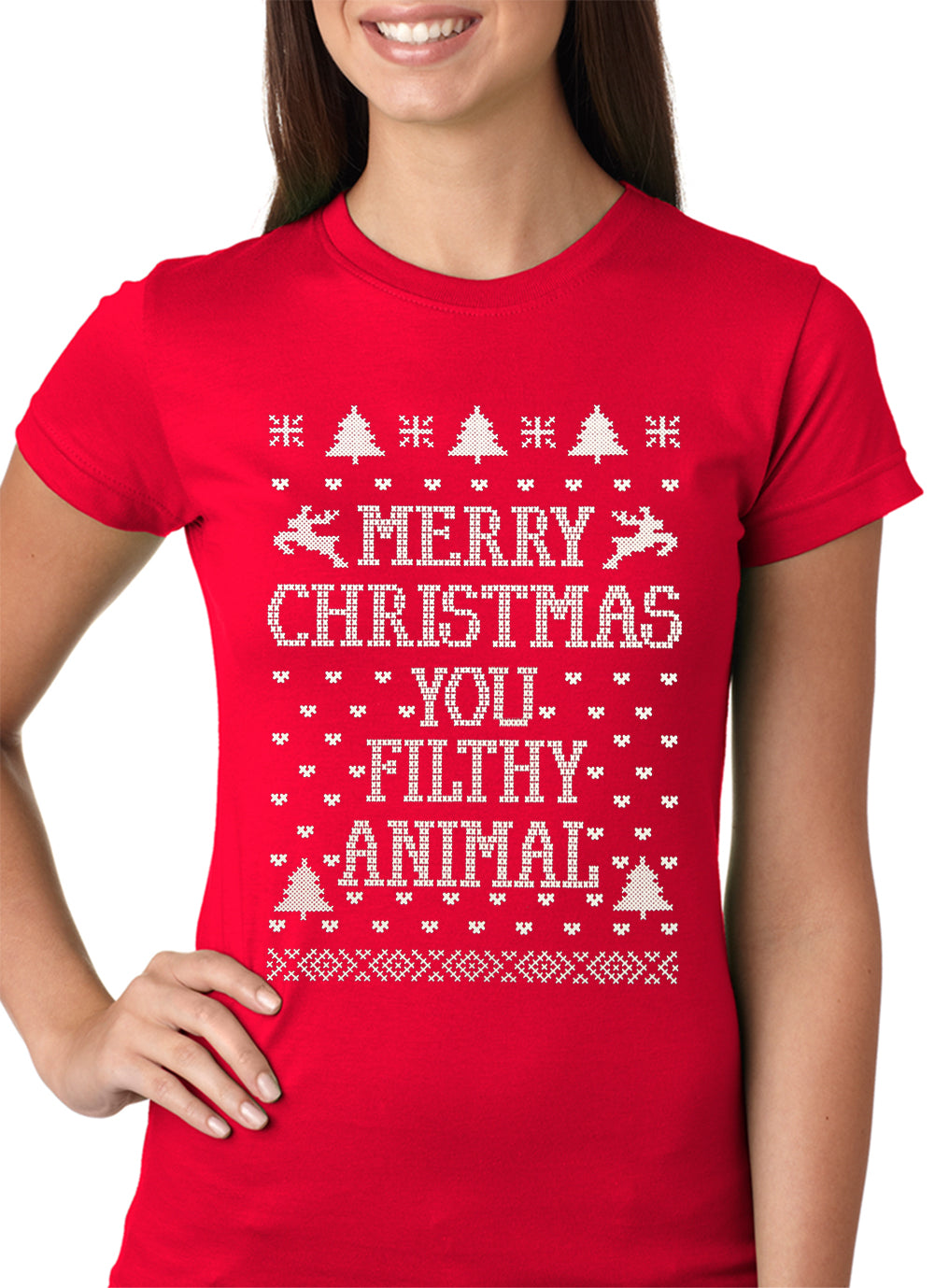 Merry Christmas You Filthy Animal Girls T-shirt