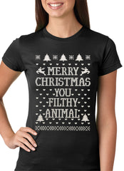 Merry Christmas You Filthy Animal Girls T-shirt