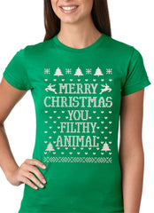 Merry Christmas You Filthy Animal Girls T-shirt
