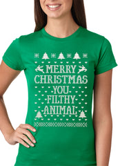 Merry Christmas You Filthy Animal Girls T-shirt