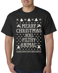 Merry Christmas You Filthy Animal Mens T-shirt