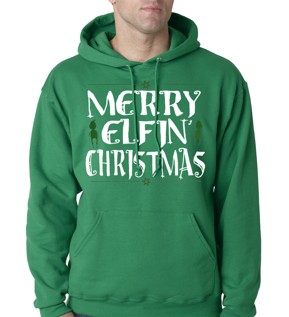 Merry Elfin' Christmas Funny Adult Hoodie