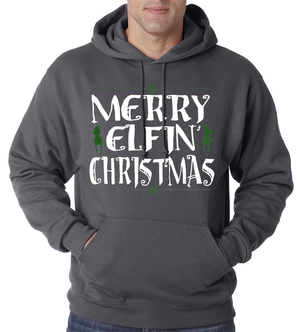 Merry Elfin' Christmas Funny Adult Hoodie