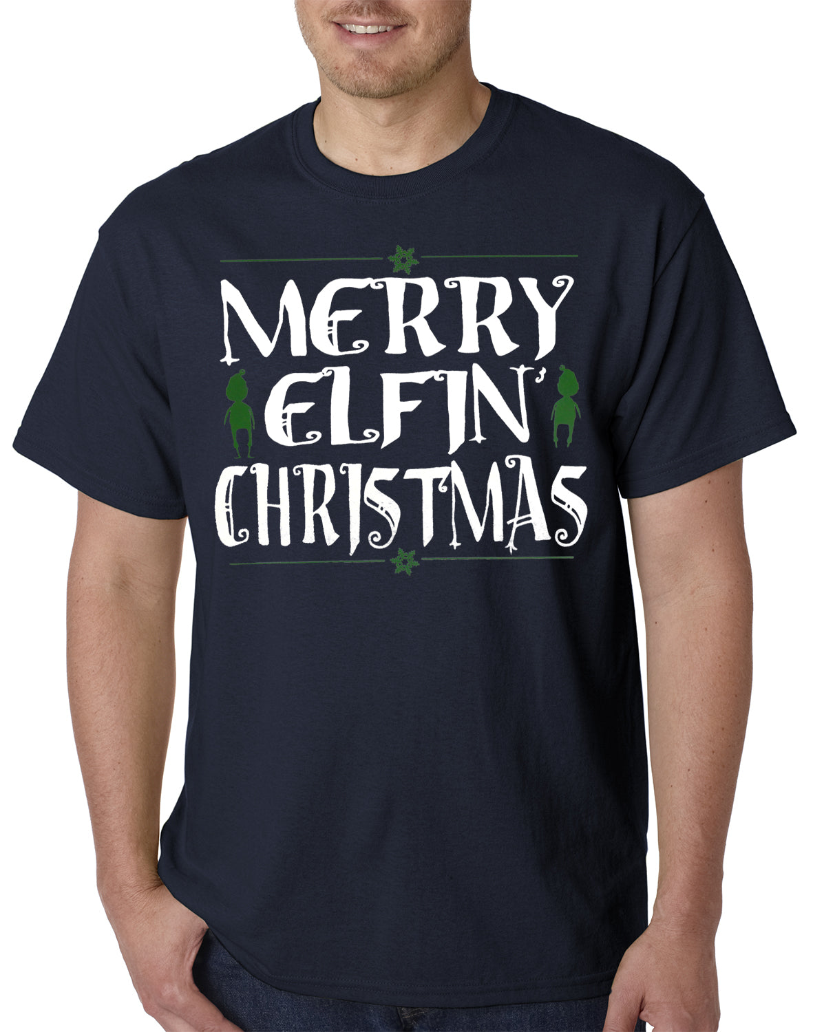 Merry Elfin' Christmas Funny Mens T-shirt