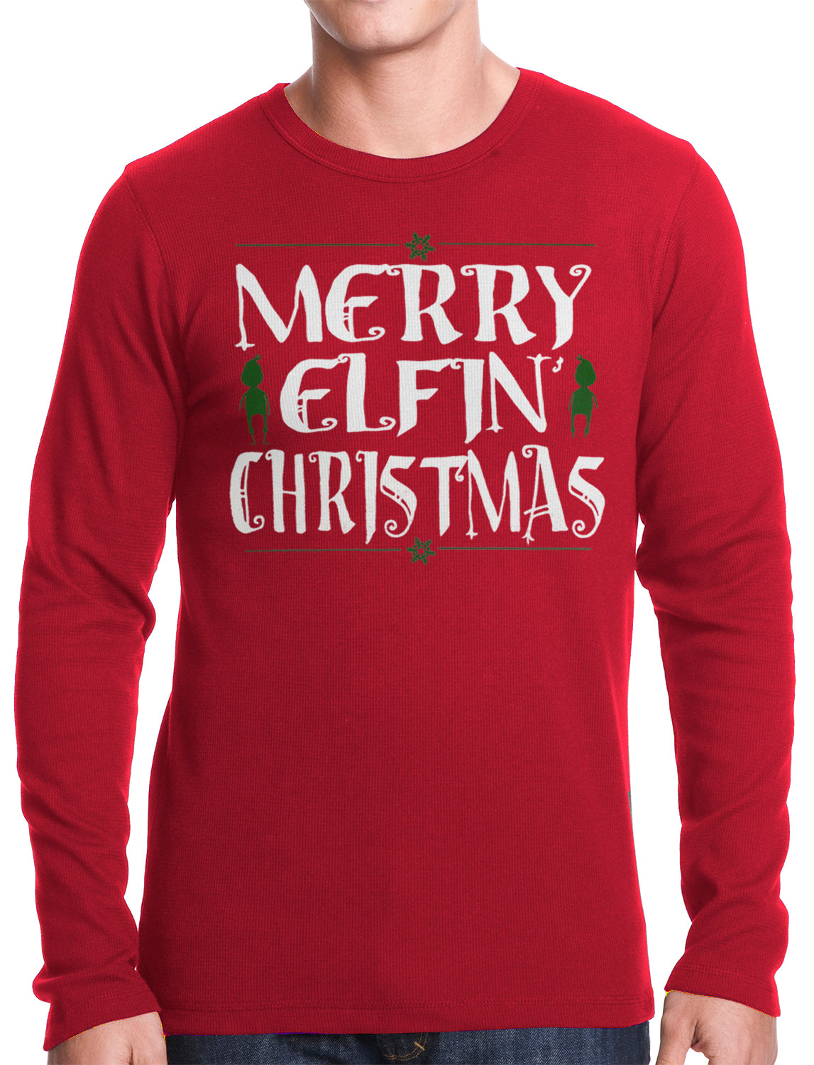 Merry Elfin' Christmas Funny Thermal Longsleeve Shirt