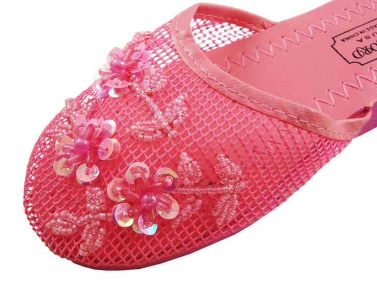 Mesh Chinese Slippers (Hot Pink)