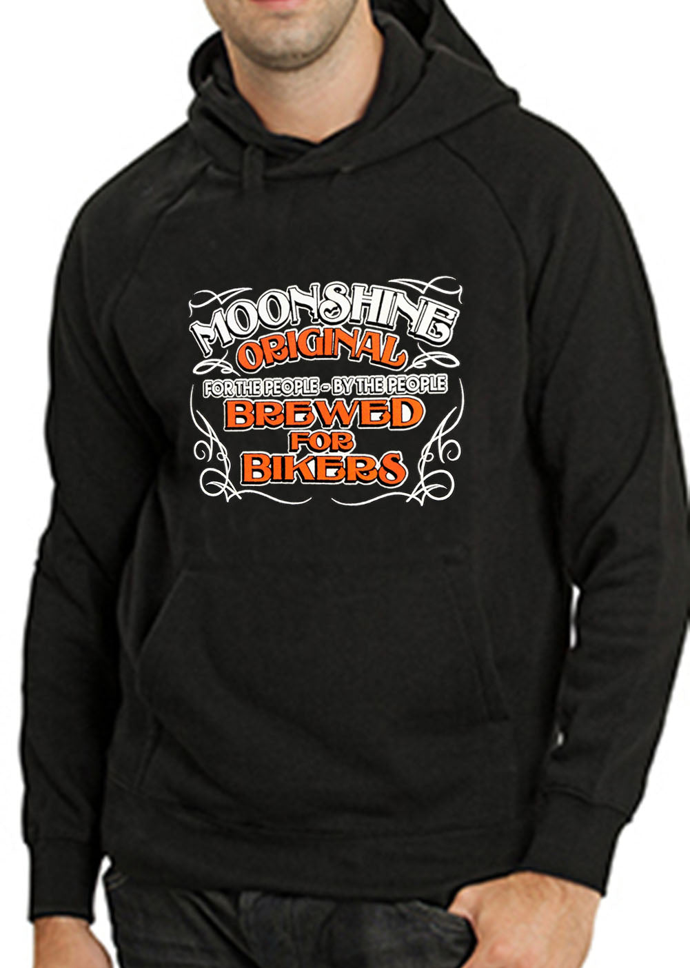 Moonshine Brewed For Bikers Adult Hoodie