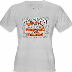 Moonshine Brewed For Bikers Girl's T-Shirt