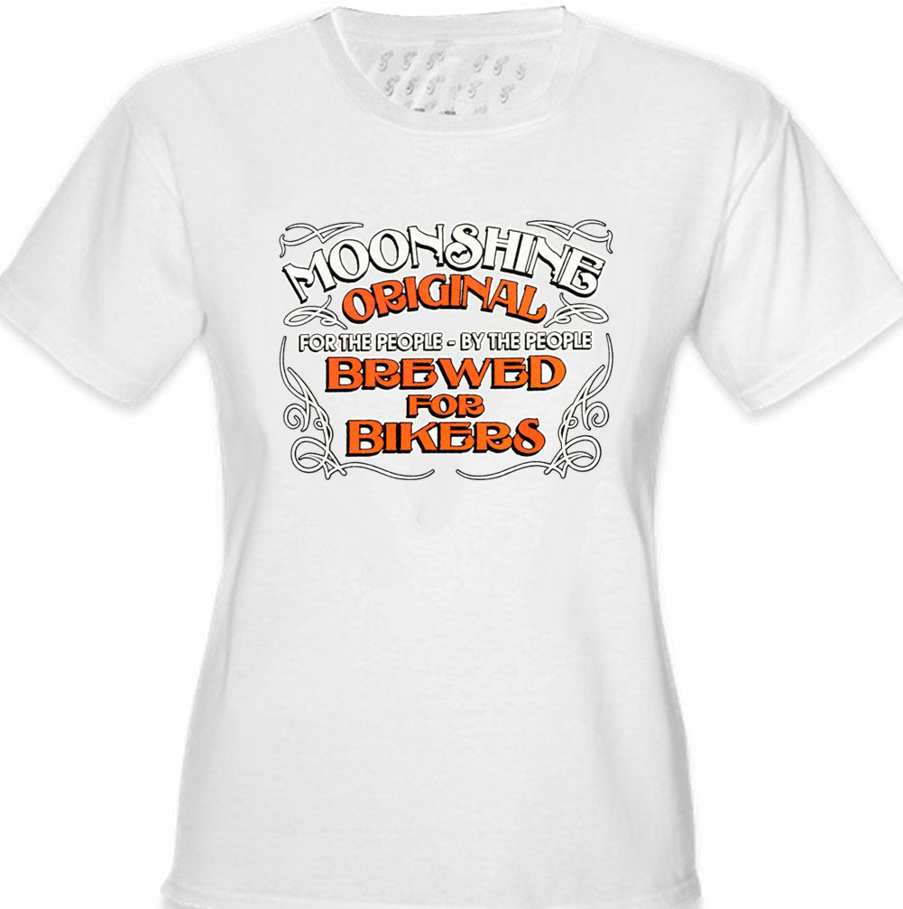 Moonshine Brewed For Bikers Girl's T-Shirt