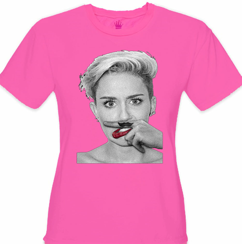 Mustache Funny Girl's T-Shirt