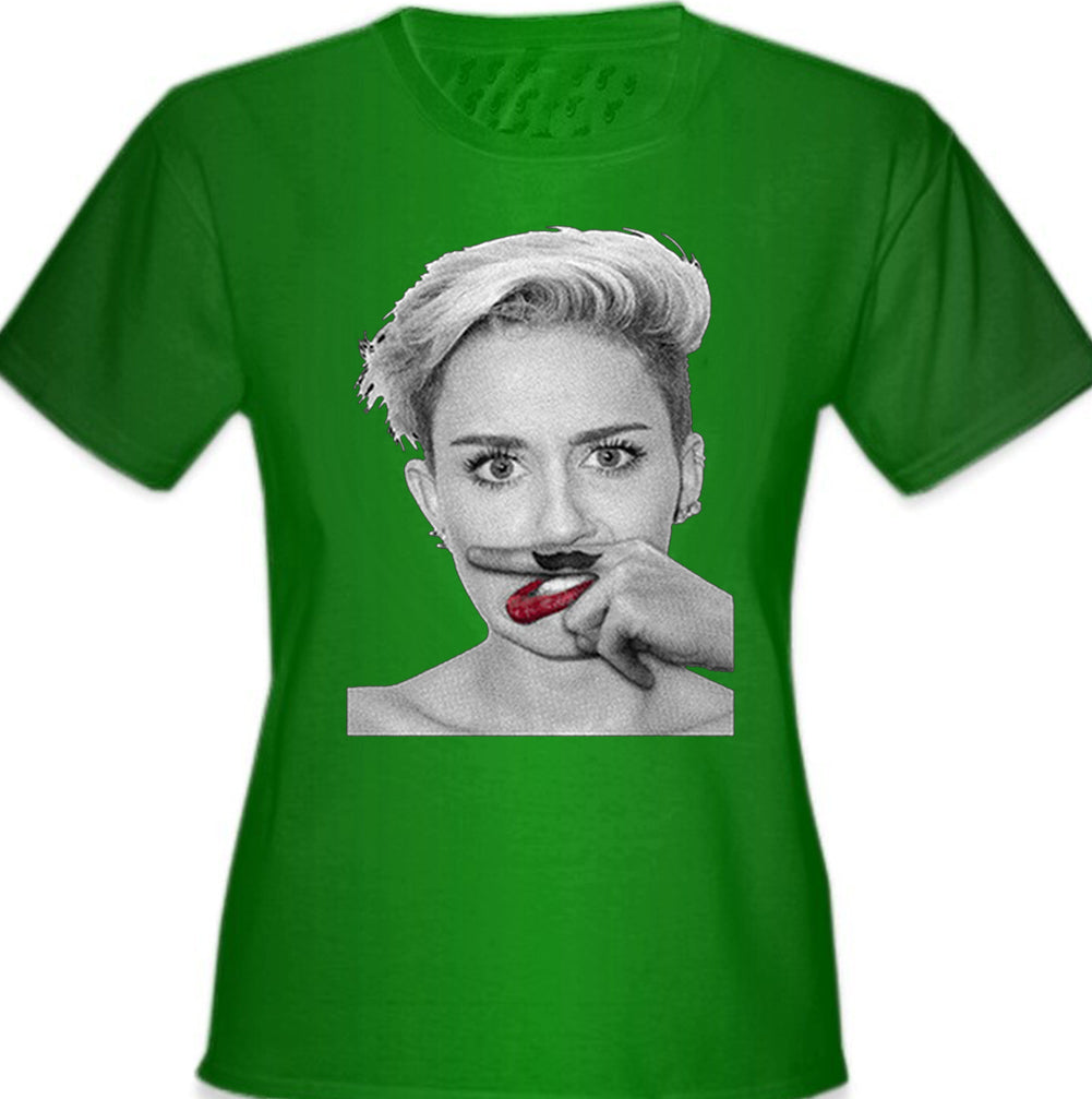 Mustache Funny Girl's T-Shirt