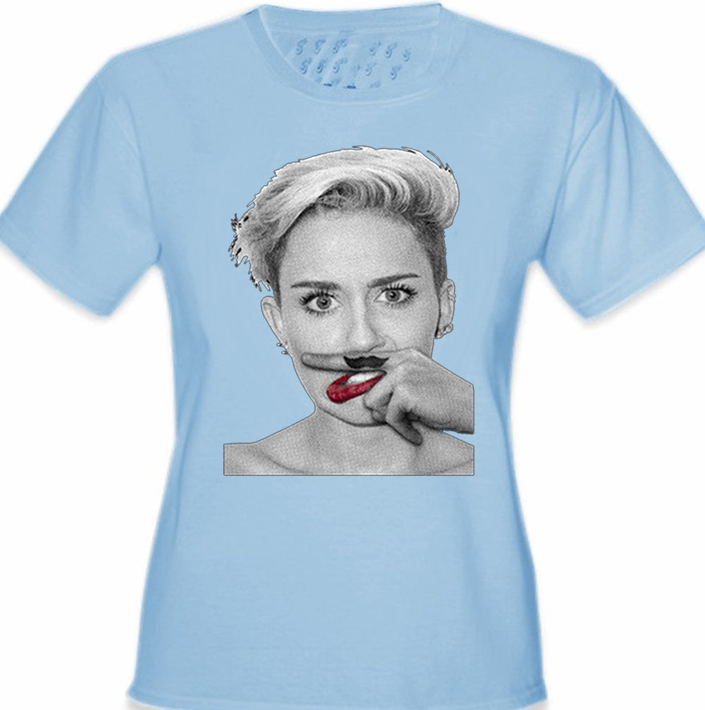 Mustache Funny Girl's T-Shirt