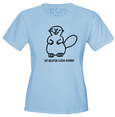 My Beaver Likes Kisses Girls T-Shirt