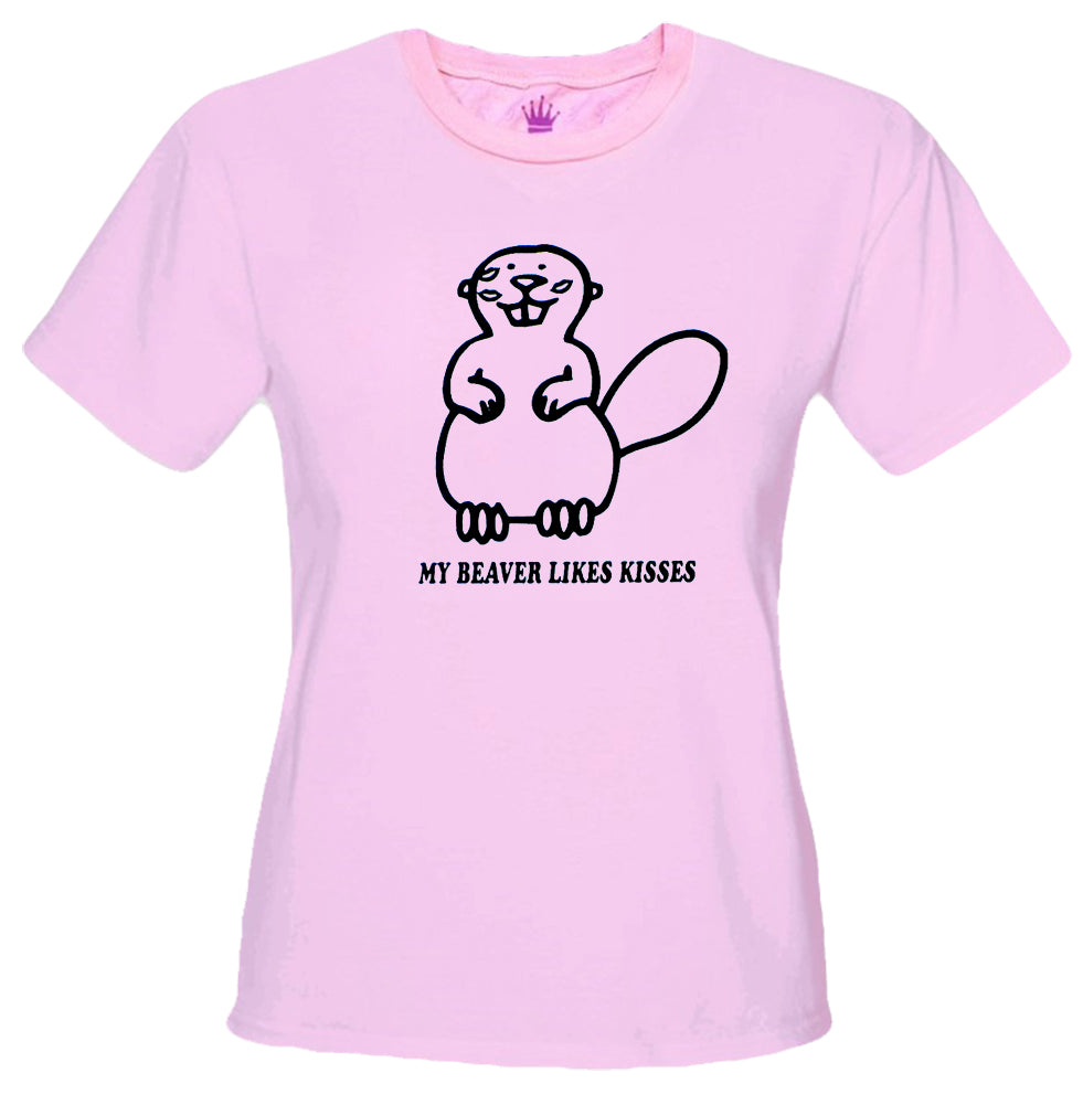 My Beaver Likes Kisses Girls T-Shirt