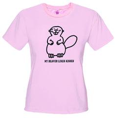 My Beaver Likes Kisses Girls T-Shirt