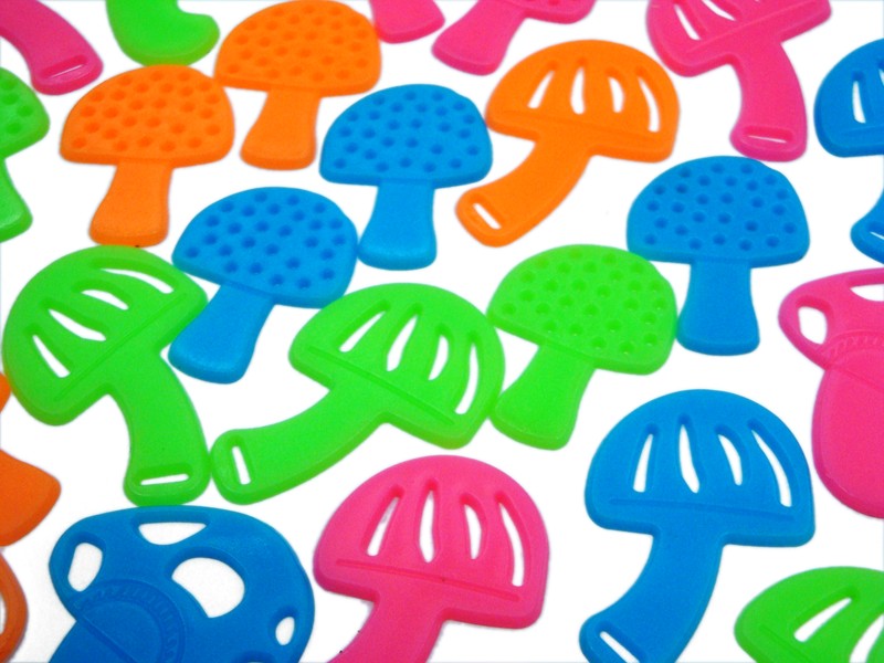 Neon Mushrooms Black Light Reactive Wall Decorations