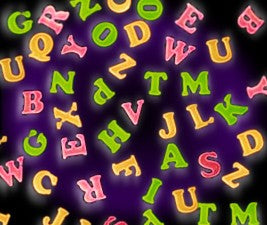 Neon Rainbow Alphabet Black Light Reactive Wall Decoration (25 pcs)