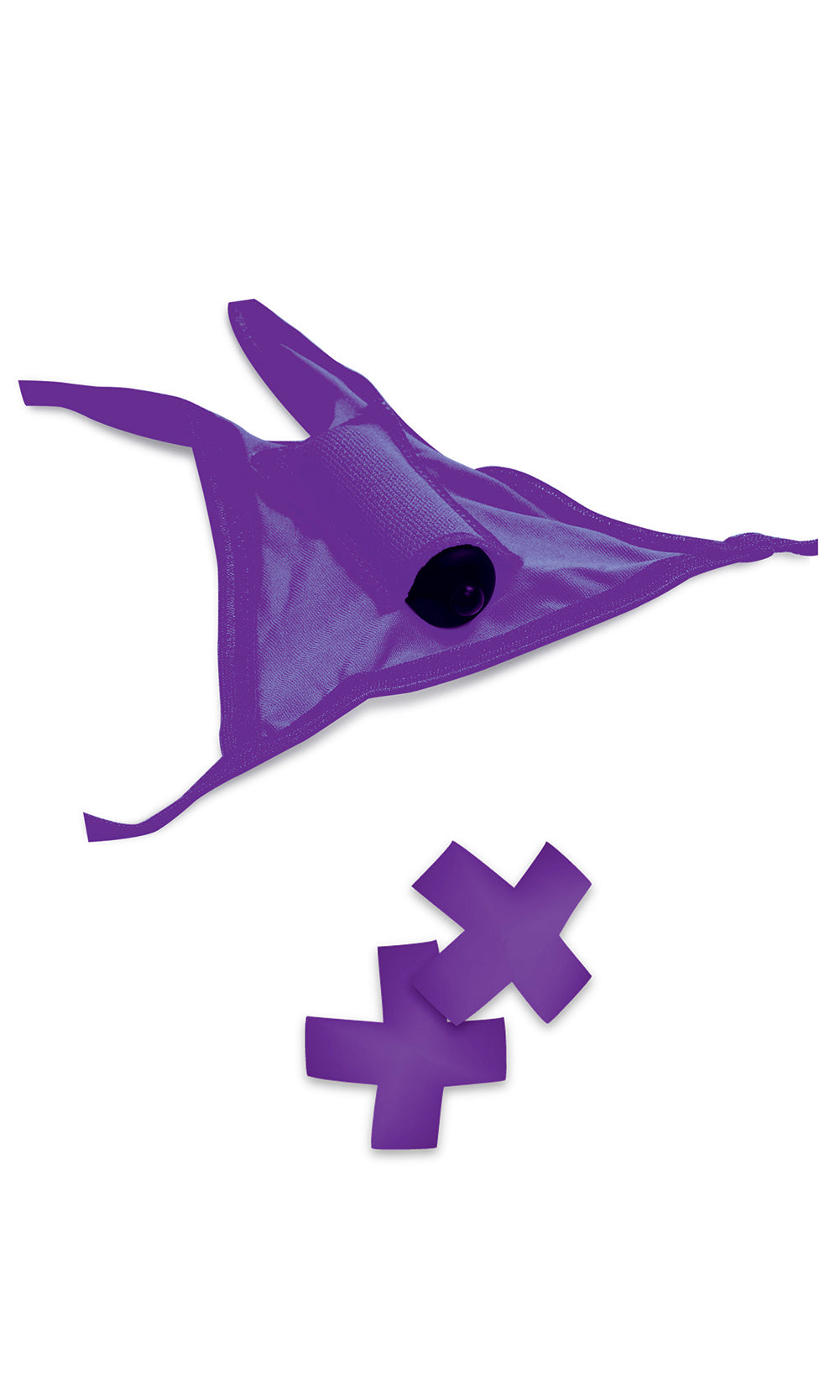Neon Vibrating Crotchless Panty and Pasties Set Purple