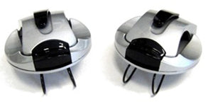 New Age Modern Sunglasses Holder Visor Clip (Silver/Black)