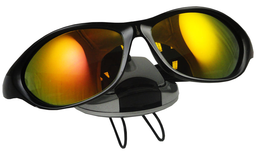 New Age Modern Sunglasses Holder Visor Clip (Silver/Black)