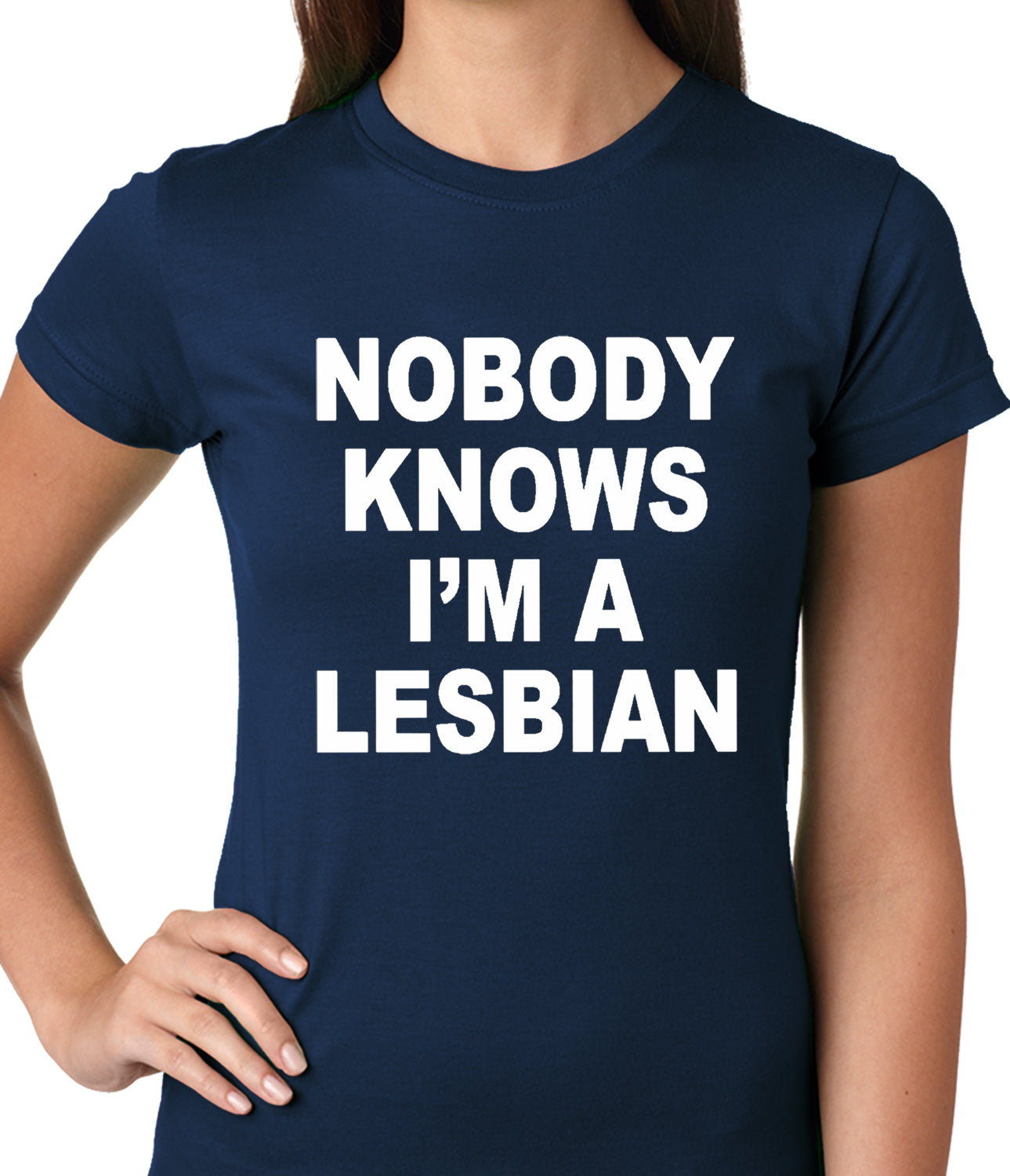 Nobody Knows I'm A Lesbian Girls T-Shirt
