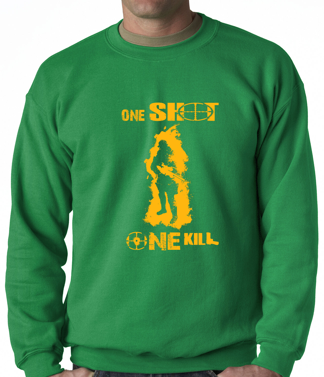 One Shot One Kill Sniper Adult Crewneck