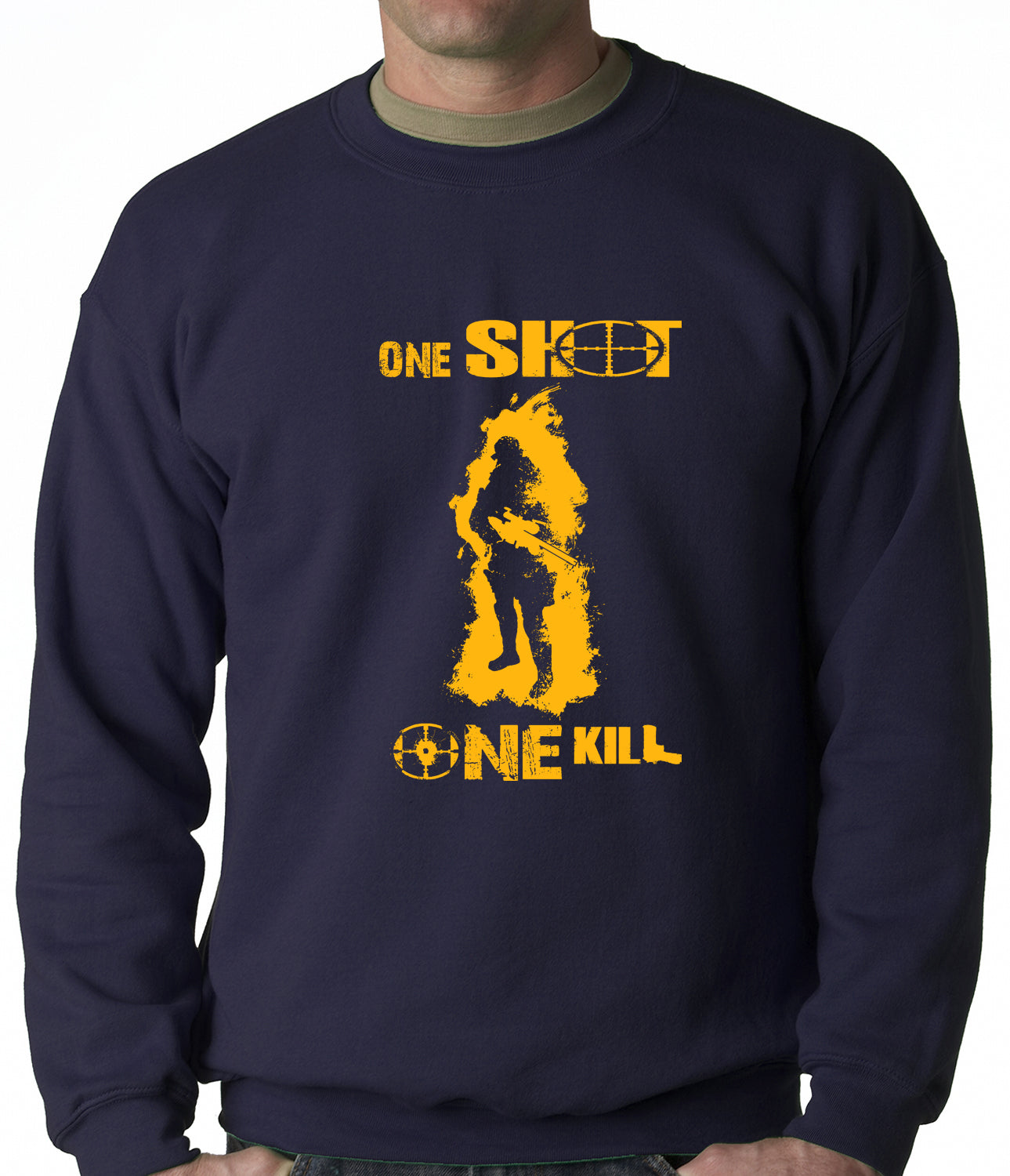 One Shot One Kill Sniper Adult Crewneck