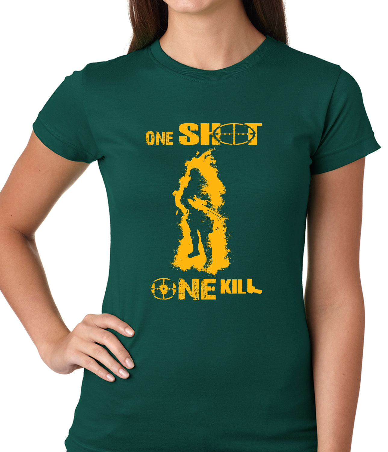 One Shot One Kill Sniper Ladies T-shirt