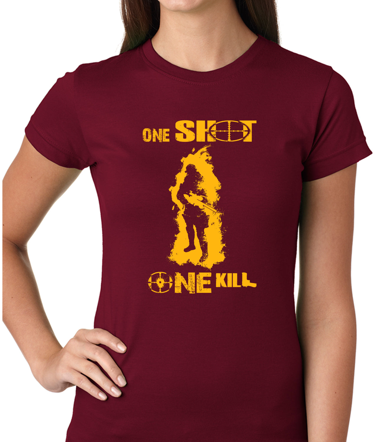 One Shot One Kill Sniper Ladies T-shirt