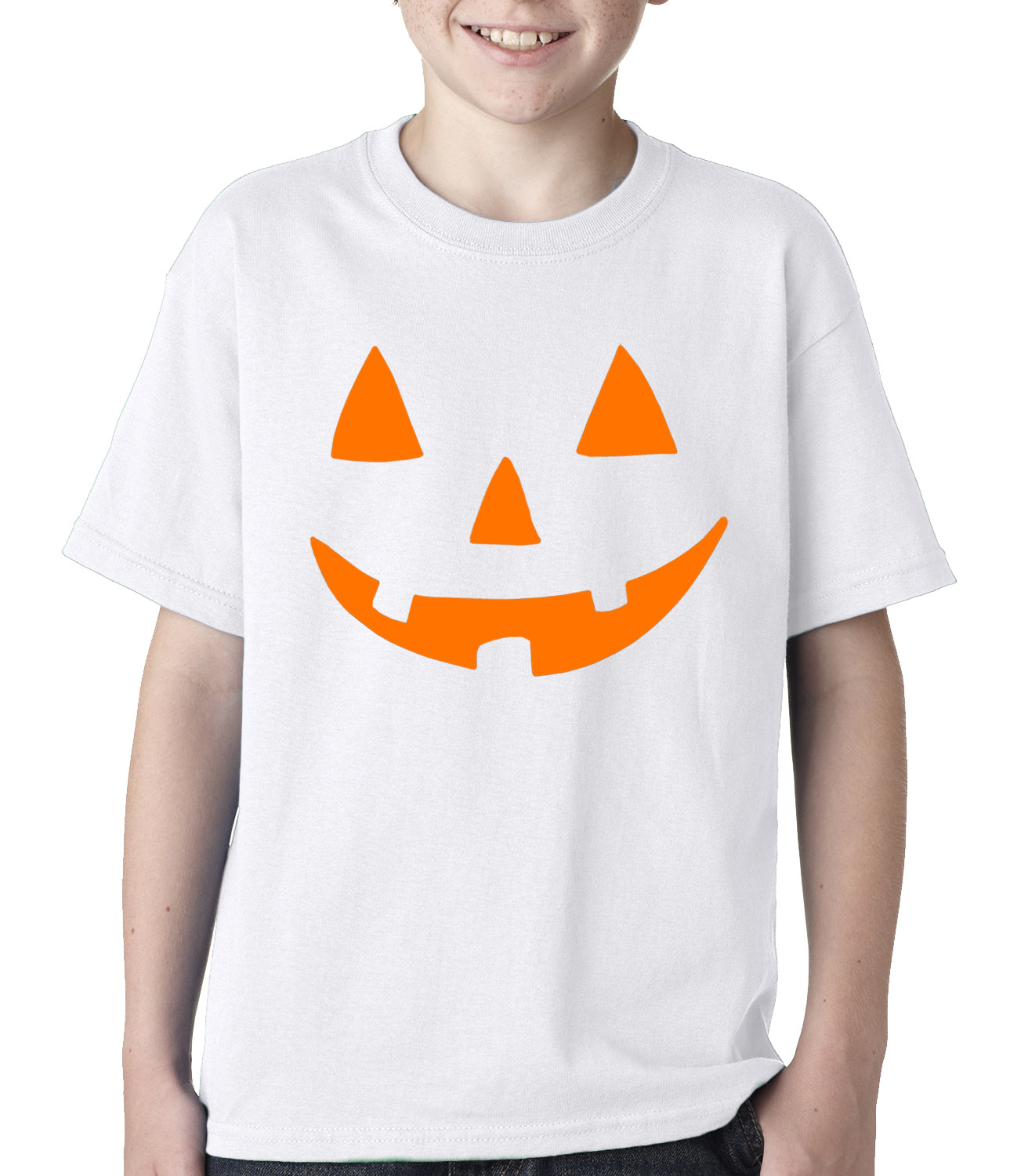 Halloween Tshirt - Orange Jack O' Lantern Kids T-shirt