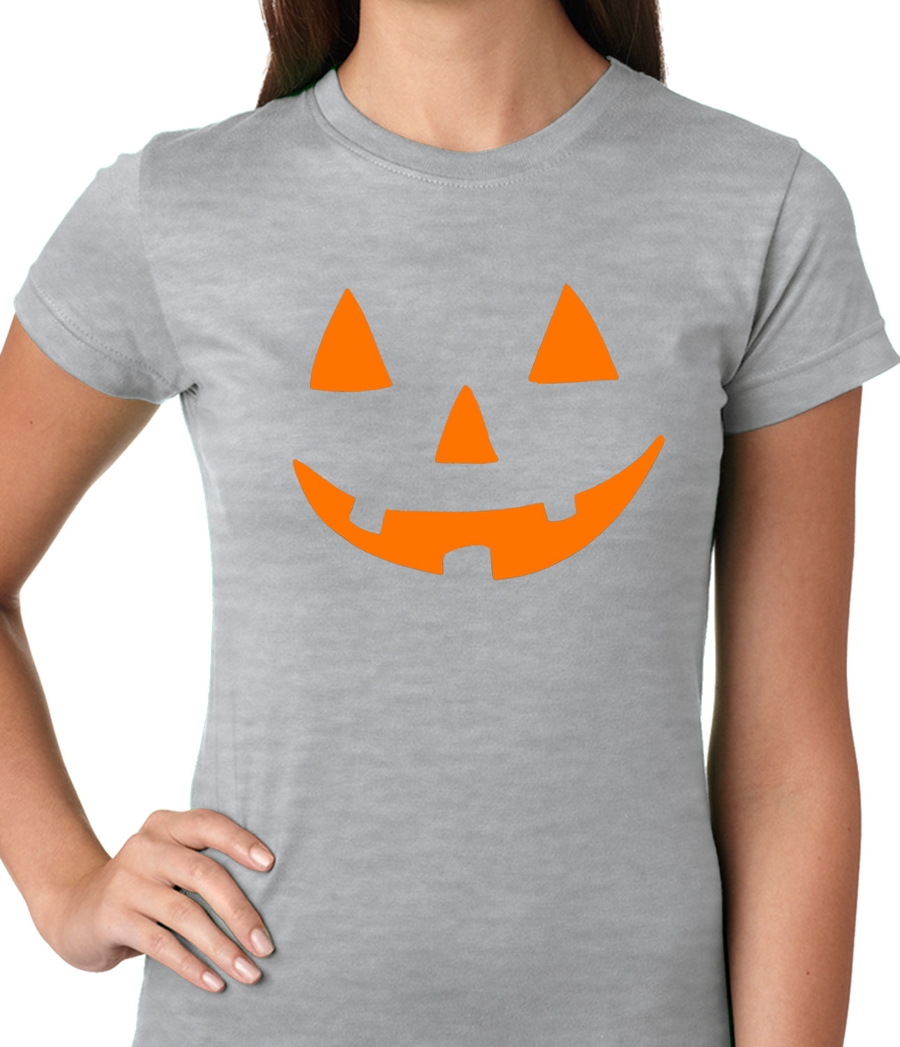 Halloween Tshirt - Orange Jack O' Lantern Womens T-shirt
