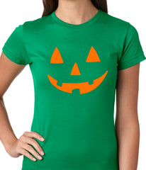 Halloween Tshirt - Orange Jack O' Lantern Womens T-shirt