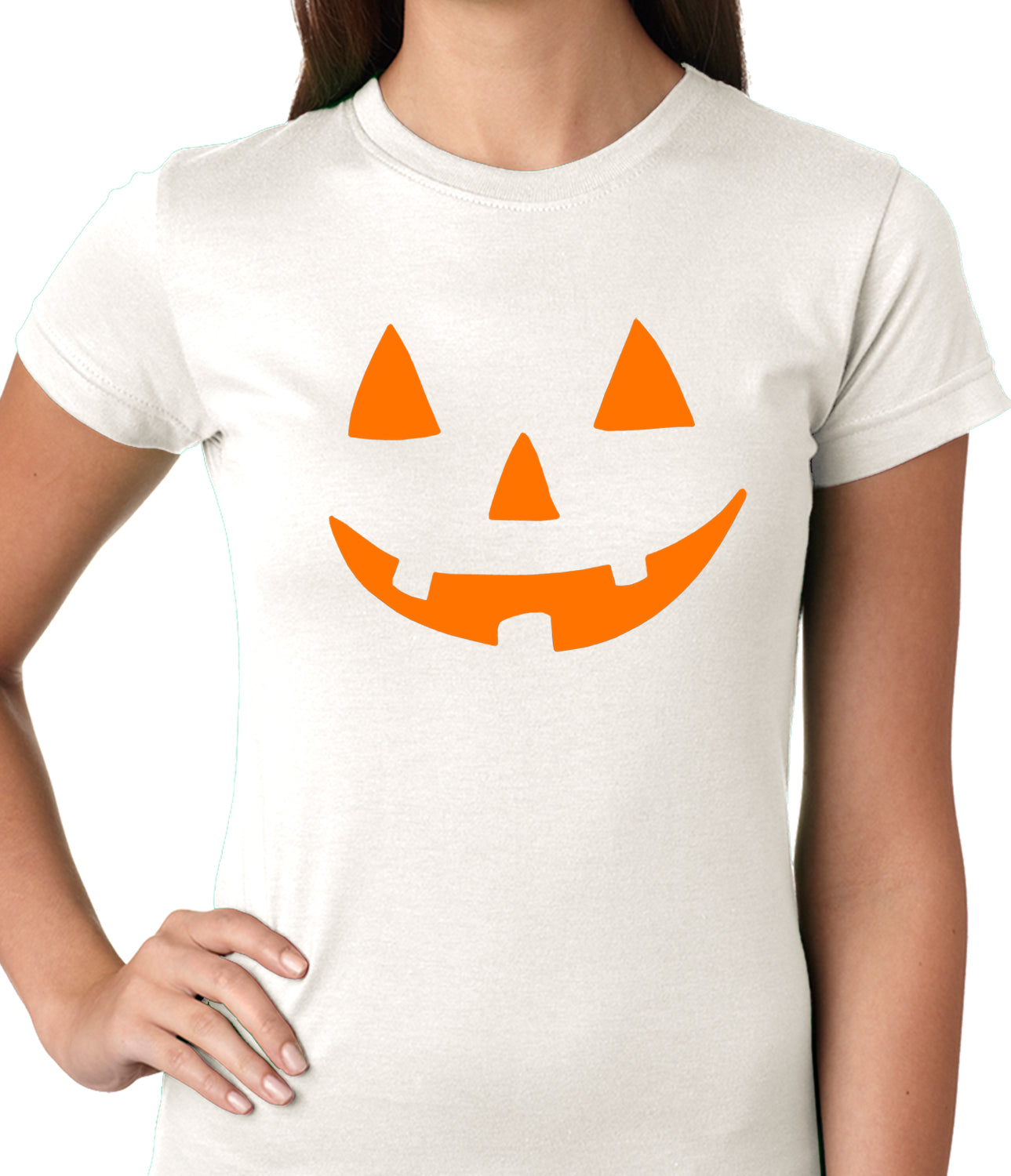 Halloween Tshirt - Orange Jack O' Lantern Womens T-shirt