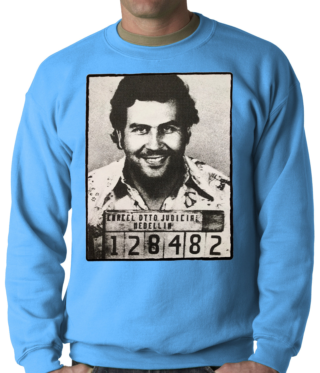 Pablo Escobar Smiling Mug Shot Adult Crewneck