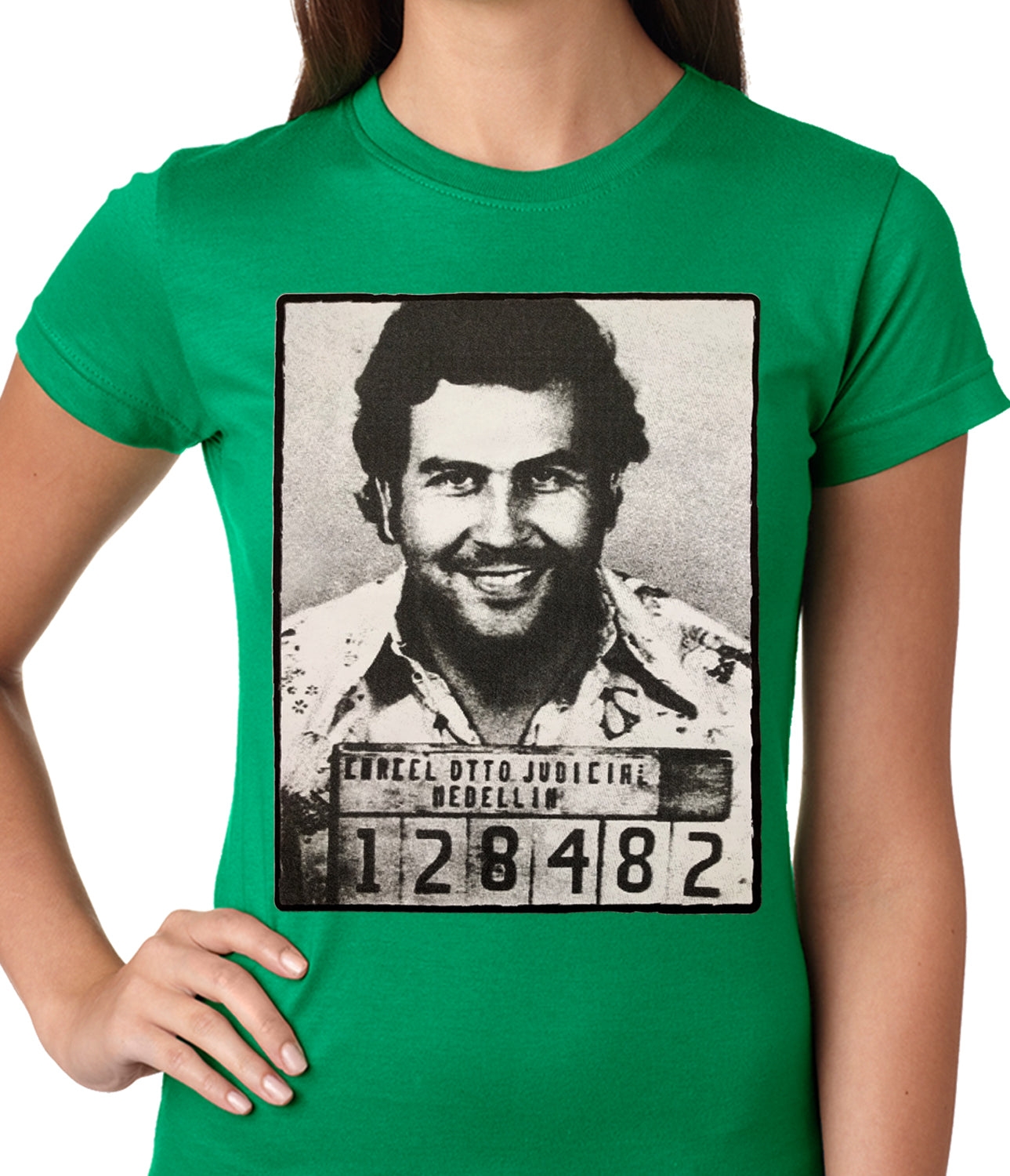 Pablo Escobar Smiling Mug Shot Ladies T-shirt