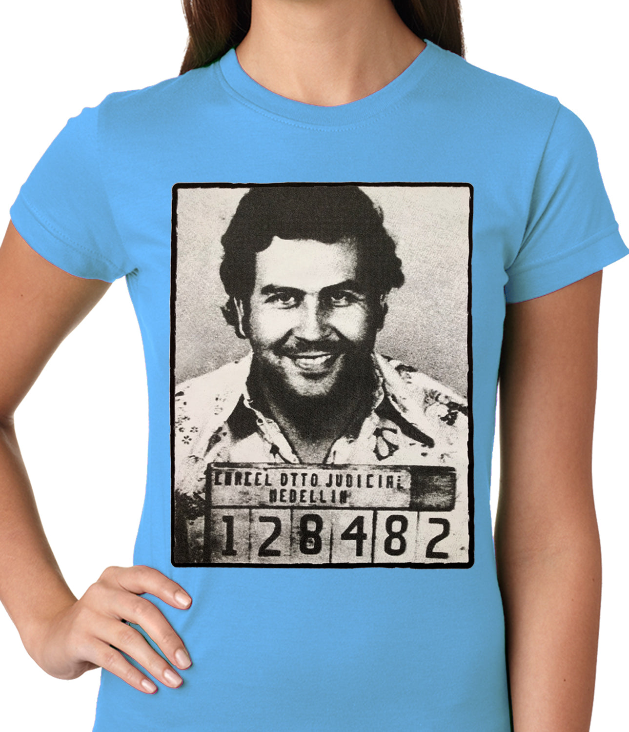 Pablo Escobar Smiling Mug Shot Ladies T-shirt