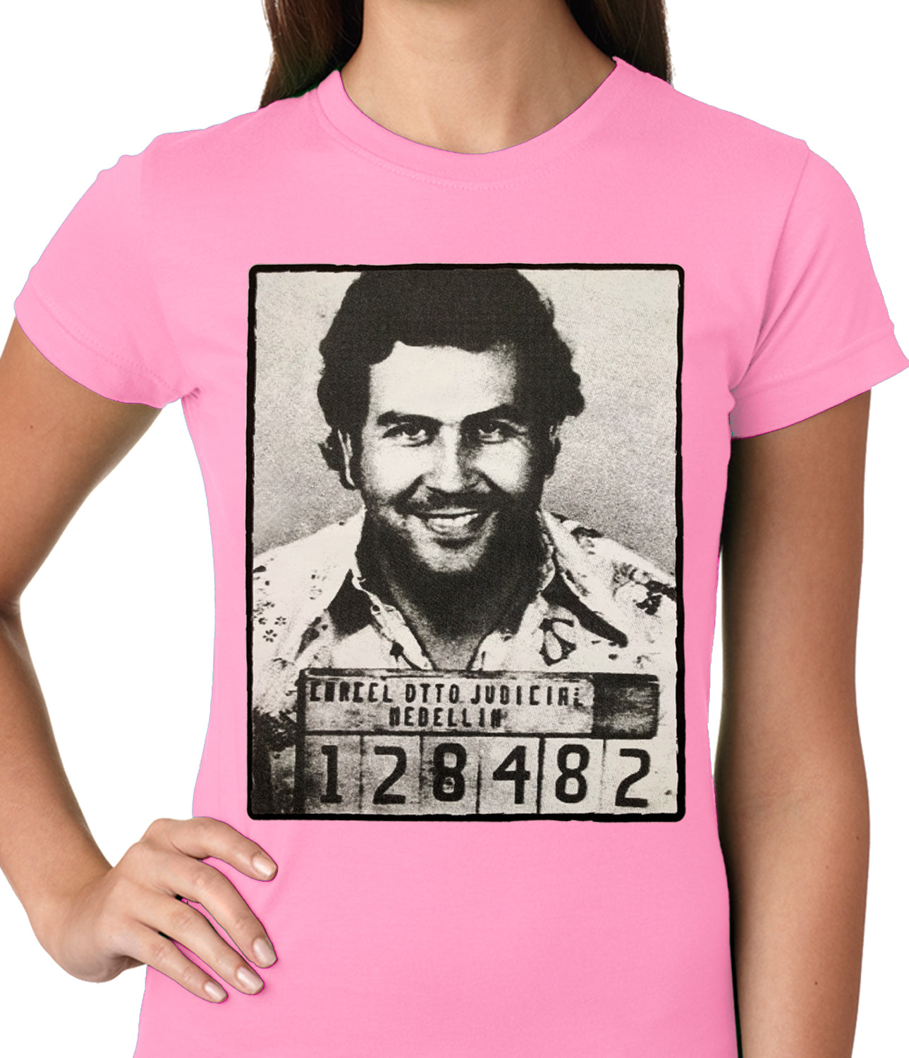 Pablo Escobar Smiling Mug Shot Ladies T-shirt
